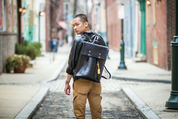 Men with outlet bags