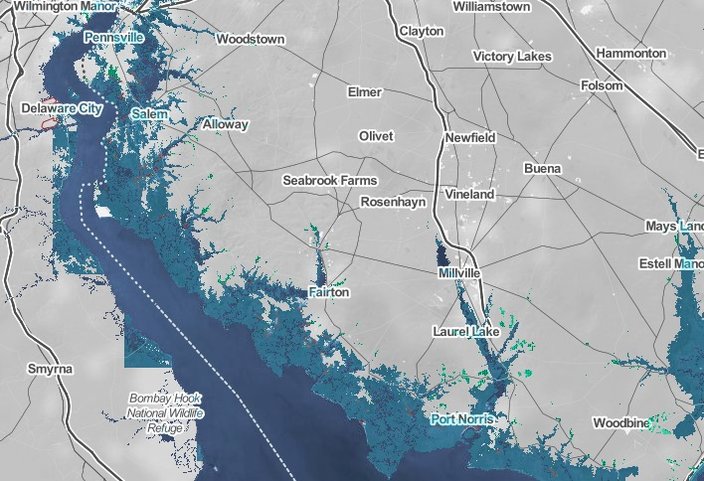 delaware flooding 2050 risk zone map