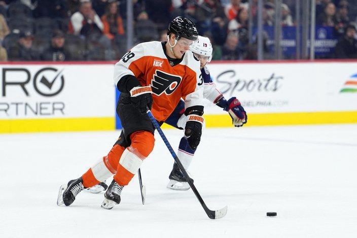 Matvei-Michkov-Carries-Puck-Flyers-Blue-Jackets-2026-NHL.JPG