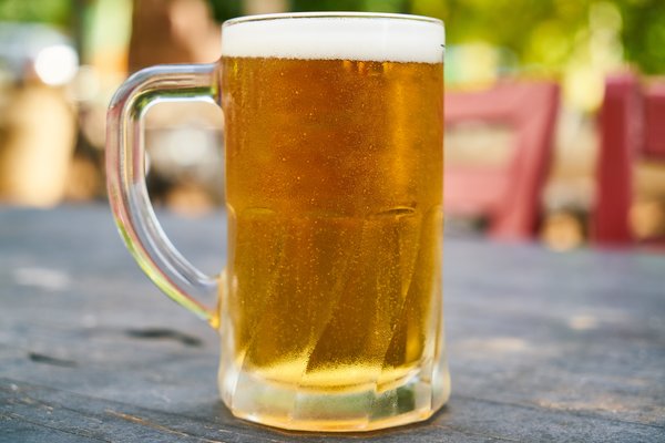 drinking beer outside
