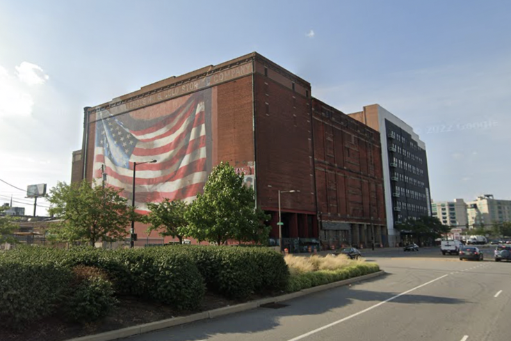 American Flag Mural Building Philly