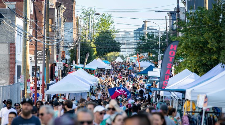 Crowds gather during the 2nd Street Festival in Northern Liberties