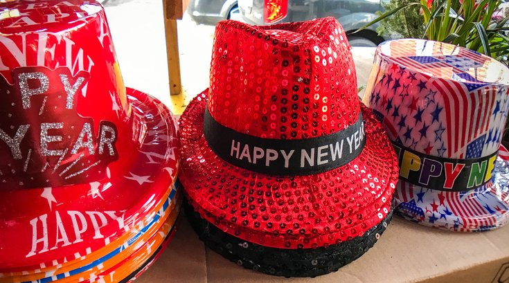 New Years celebratory hats 2018