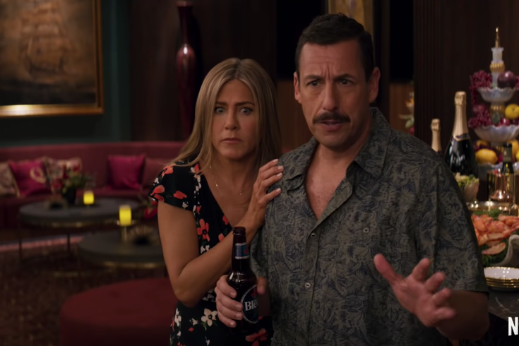 Jennifer Aniston Mocks Adam Sandler's Look At Murder Mystery