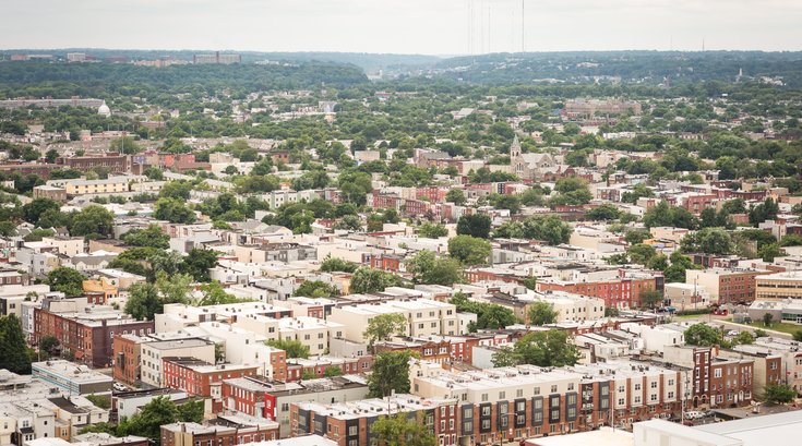 Aerial view of North Philly