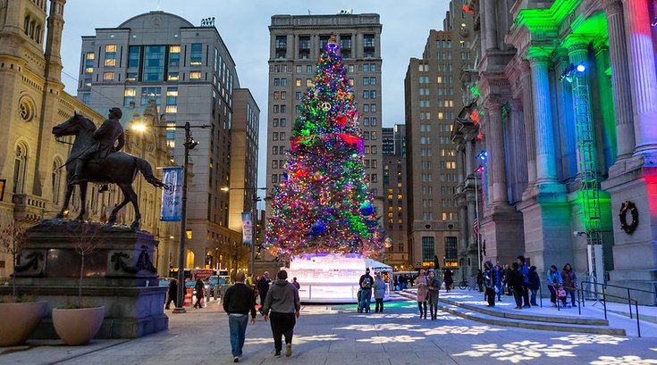 Christmas Tree in Philadelphia Holiday Lights