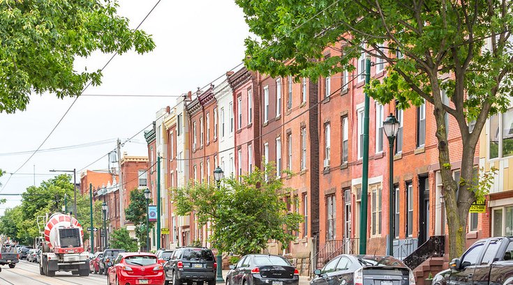 Rowhomes on Girard Ave in Brewerytown