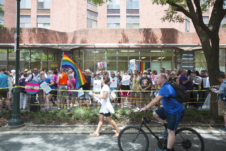 Carroll - Mazzoni Center LGBTQ rights supporters counter-protest Westboro Baptist Church