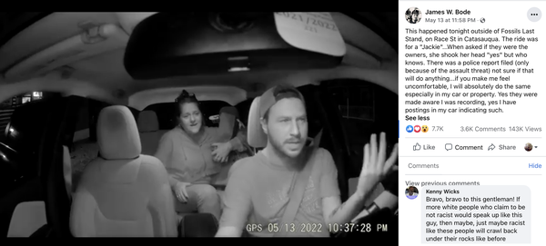Lyft Driver Racist Bar