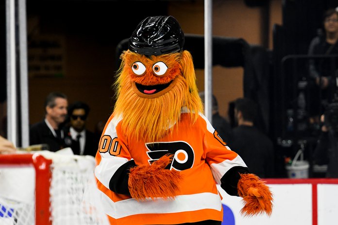 You know #Gritty but have you seen the #Flyers old mascot, #Slapshot?  😂😂 #JayAndDan, By Jay On SC