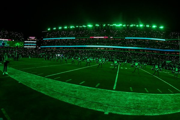 During Eagles' games, the Linc's field will glow green under the stadiums  new LED lights