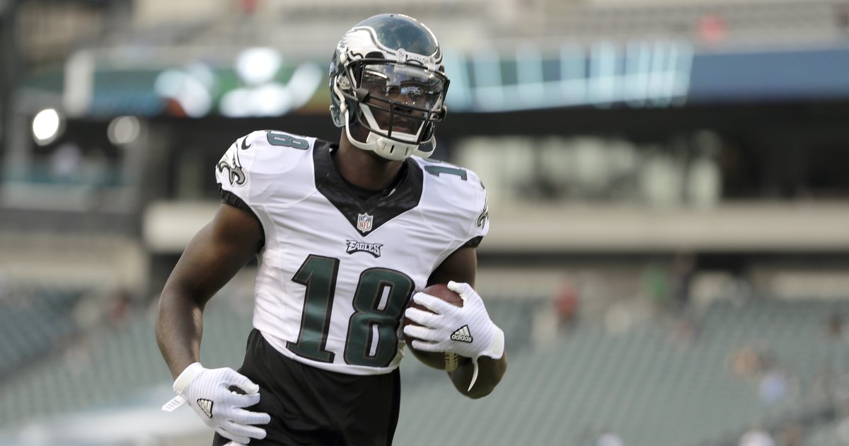 FILE - In this Oct. 30, 2016, file photo, Philadelphia Eagles wide receiver  Dorial Green-Beckham warms up before an NFL football game against the  Dallas Cowboys in Arlington, Texas. Police say the