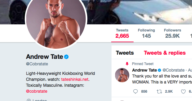 Andrew Tate tweet on depression provokes heavy backlash