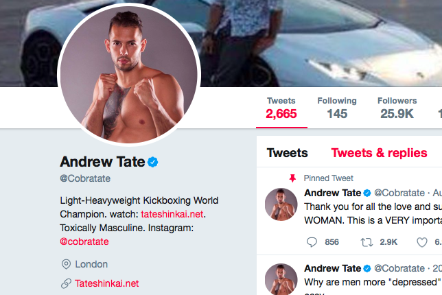 Andrew Tate tweet on depression provokes heavy backlash | PhillyVoice