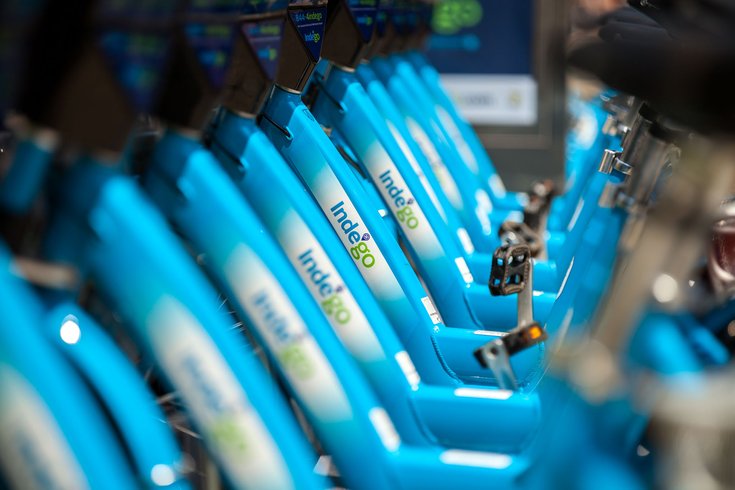 Indego Bikes in a Rack