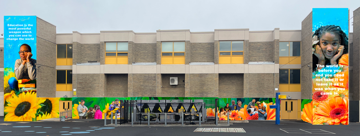 Blooming Futures Mural Rendering by Athena Scott