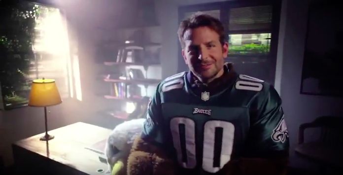 WATCH: Bradley Cooper wears Eagles mascot costume in promo