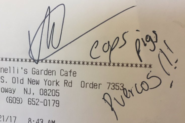 Police officer receipt 