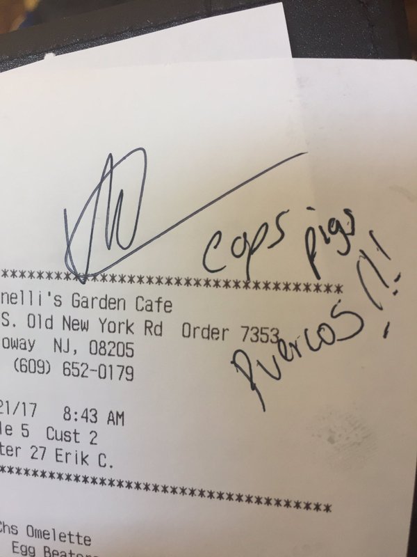 Police officer receipt 