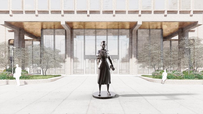 'Democracy's Battle Cry' statues design from Rayvenn D'Clark.