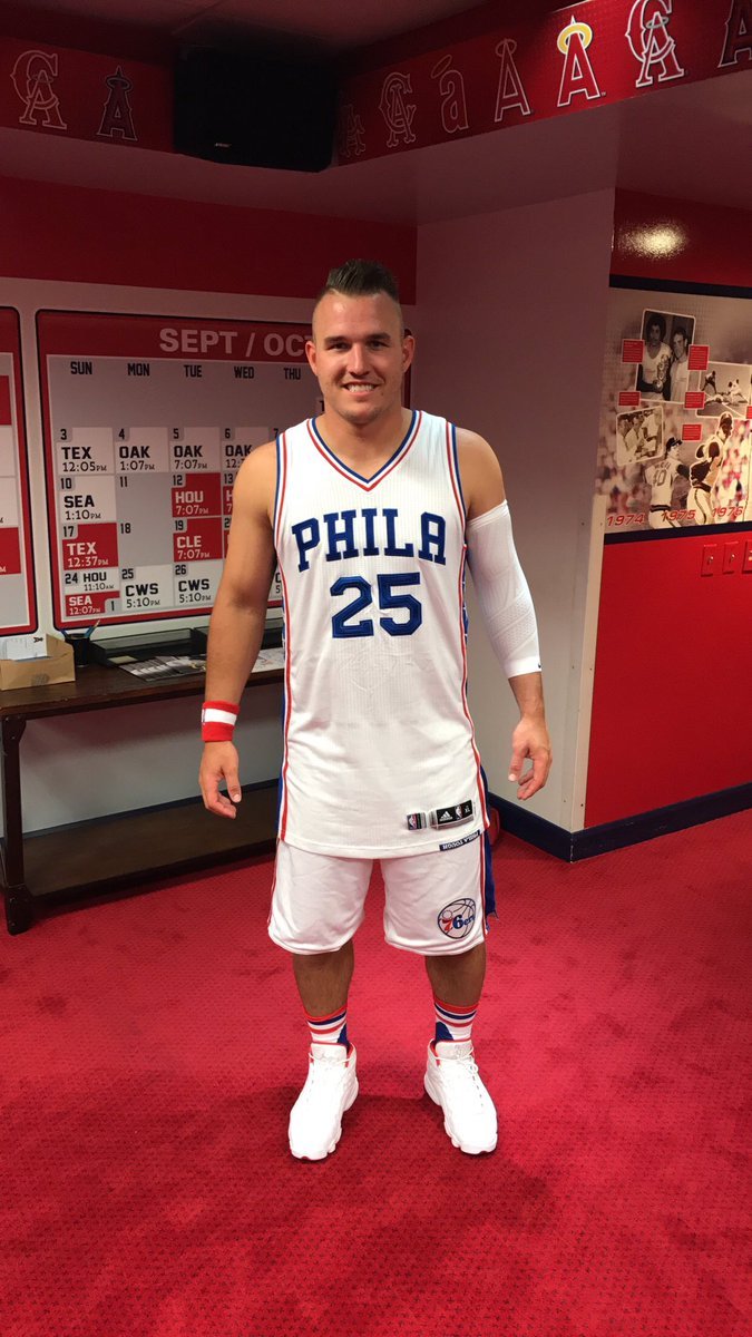 Mike Trout dons full Sixers uniform, Twitter confirms eventual