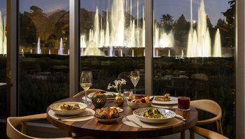 Dining Room view of Main Fountain Garden Holden Barnes for Longwood Gardens