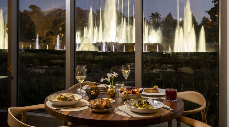 Dining Room view of Main Fountain Garden Holden Barnes for Longwood Gardens