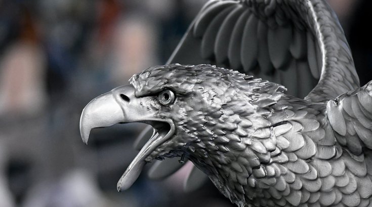 Eagle statue in football stadium