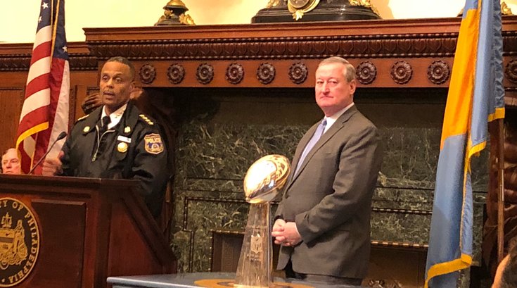 Eagles super bow parade trophy
