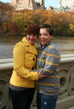 Kelly and Eliza on their wedding day