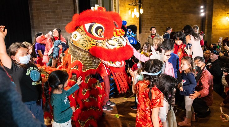 Families get to interact with the _lions_ during CultureFest Lunar New Year at the Penn Museum.jpg