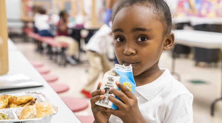 Limited - Student Drinking Milk at Philadelphia School