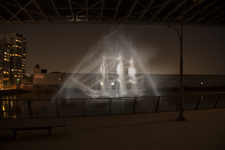 Ghost Ship is a 3D hologram at Race Street Pier