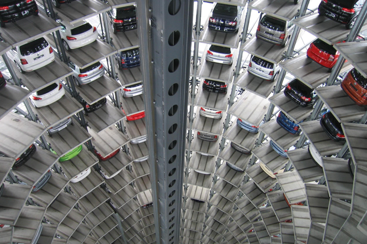 Vehicles Parked inside a warehouse