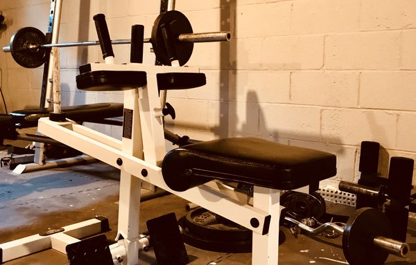 Home Gym Equipment in a basement