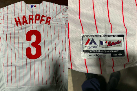 Hundreds of counterfeit Bryce Harper jerseys seized at Philly port