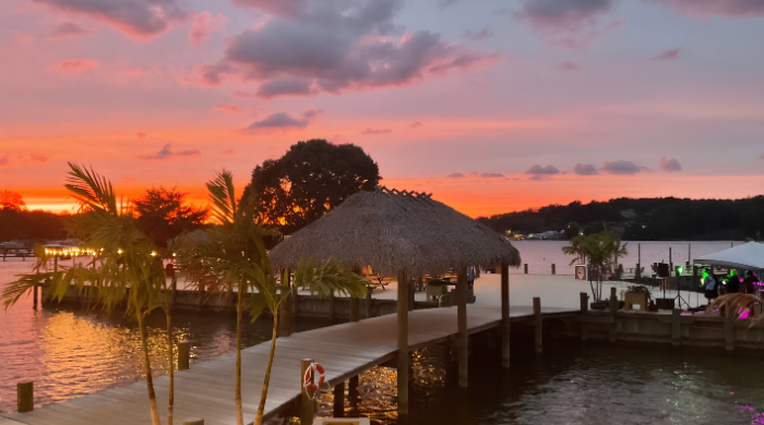 Flying Point Marina_The Island Umbrella with Sunset