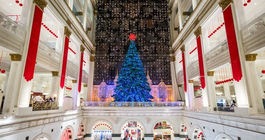 Macys Light Show Dickens Village at Wanamaker Building