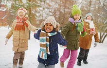 Purchased - Kids playing outside in the snow