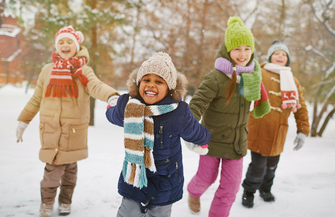 Purchased - Kids playing outside in the snow