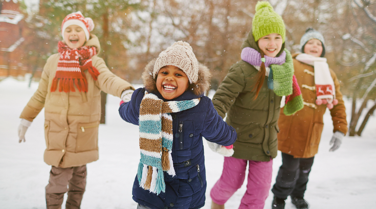 Purchased - Kids playing outside in the snow
