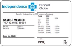 Limited - IBX PPO member card