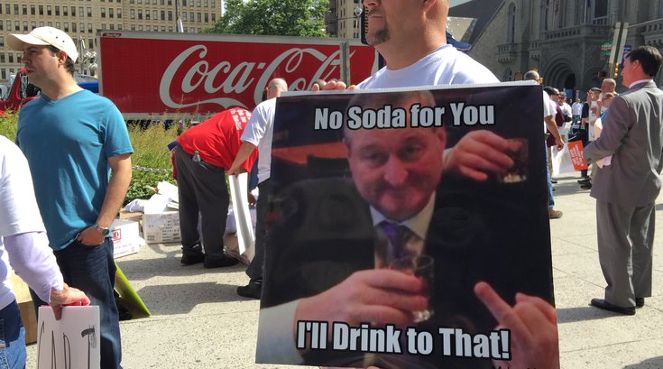 Soda protest sign