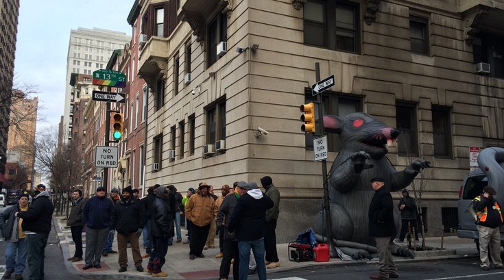 Union protest spruce