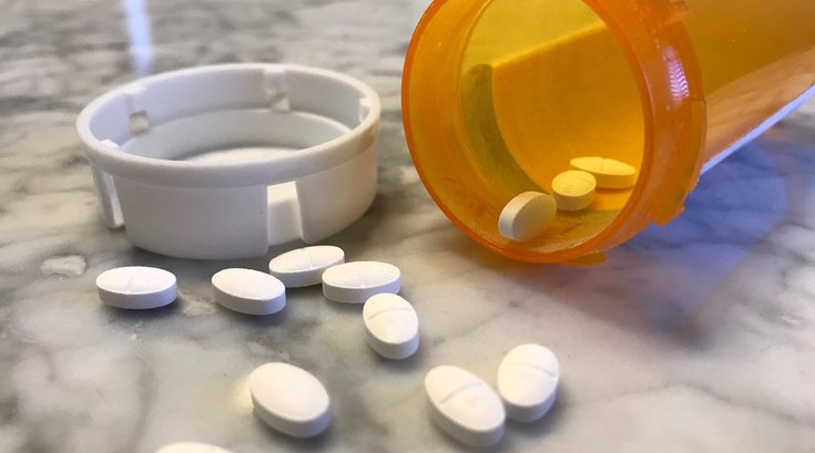 Pills on a counter