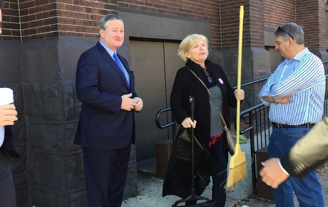 Jim Kenney in South Philly on Election Day