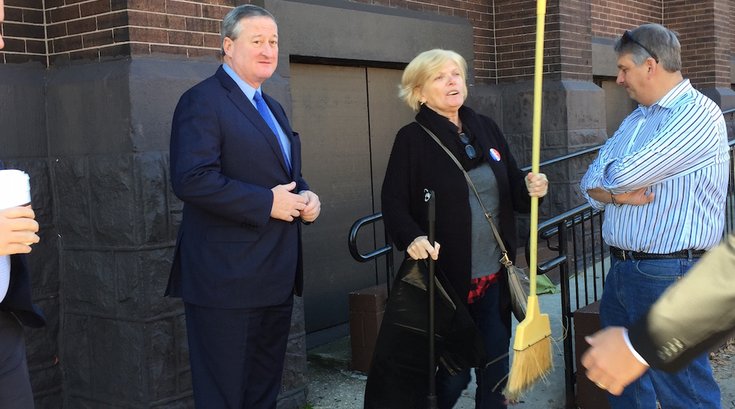 Jim Kenney in South Philly on Election Day