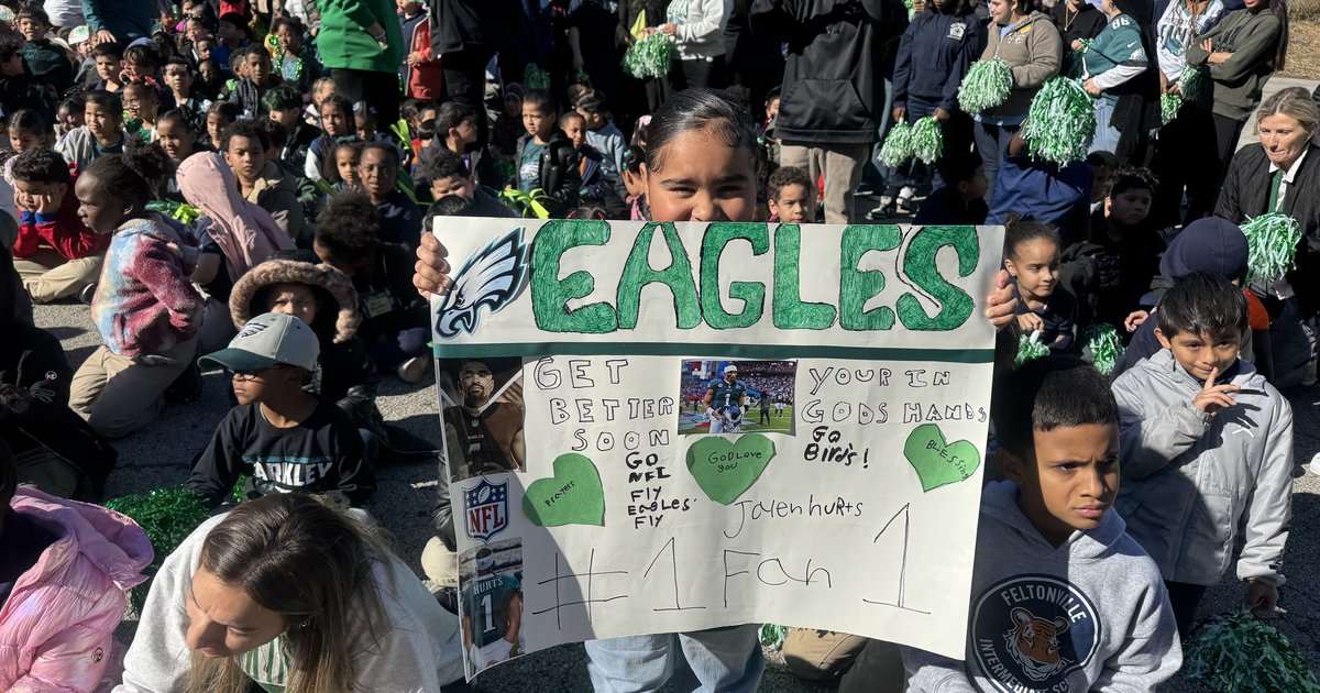 Pep Rally Style Signs Schools that received HVAC units from Jalen Hurts hold pep rallies to ...
