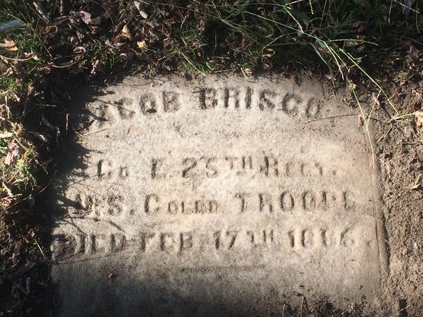 Johnson Cemetery "colored troops" headstone