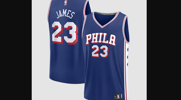 LeBron Sixers jersey